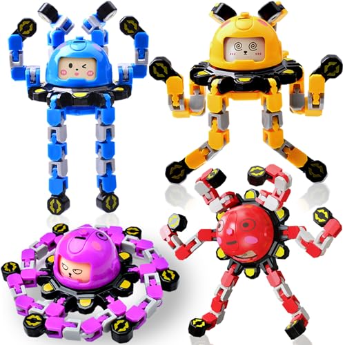 Vipctery Easter Basket Stuffers Gifts For Kids Boys Girls 4Pcs Transformable Fidget Spinners Fidget Toys For Kids Teens Road Trip Travel Activities...