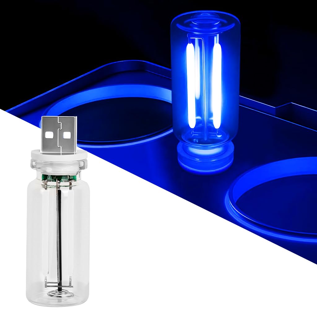 Car USB Night Light Bulb, Touch Dimmable Car Interior Ambient Lights, Portable Mini USB Retro Glass Bottle Lamp Decorations for Vehicle, Bedroom, Hallway, Camping