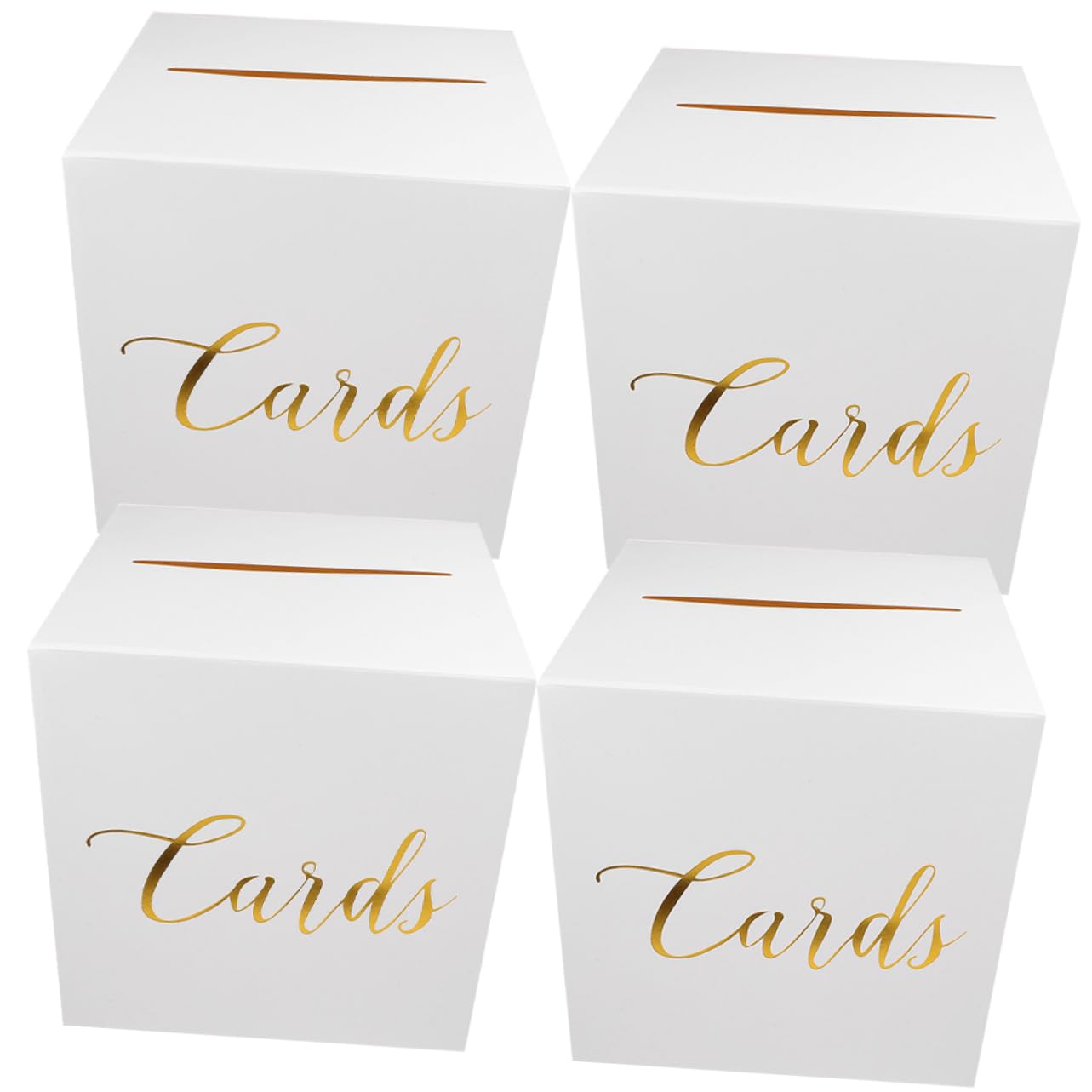 GLEAVI 4 Sätze Hochzeitskartenbox Teiliges Geschenkkartenbox für Hochzeiten Weiße Kartenbox mit Gratulationskarten Stilvolle Sammelbox für Erinnerungen