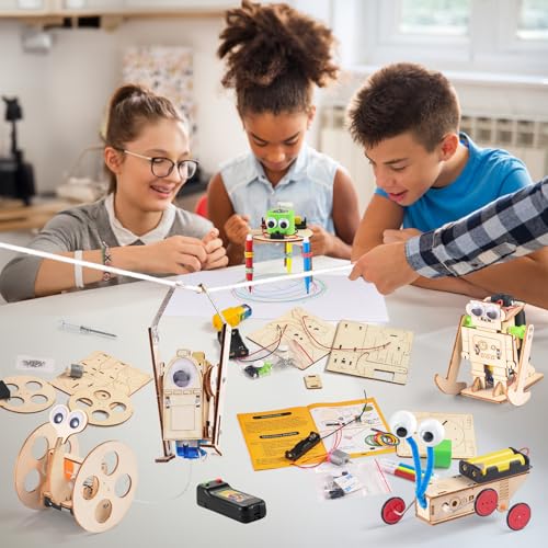 5-in-1 STEM Kit for Kids Ages 6-8 8-10, Wood Robot Building Science Kits - Image 6