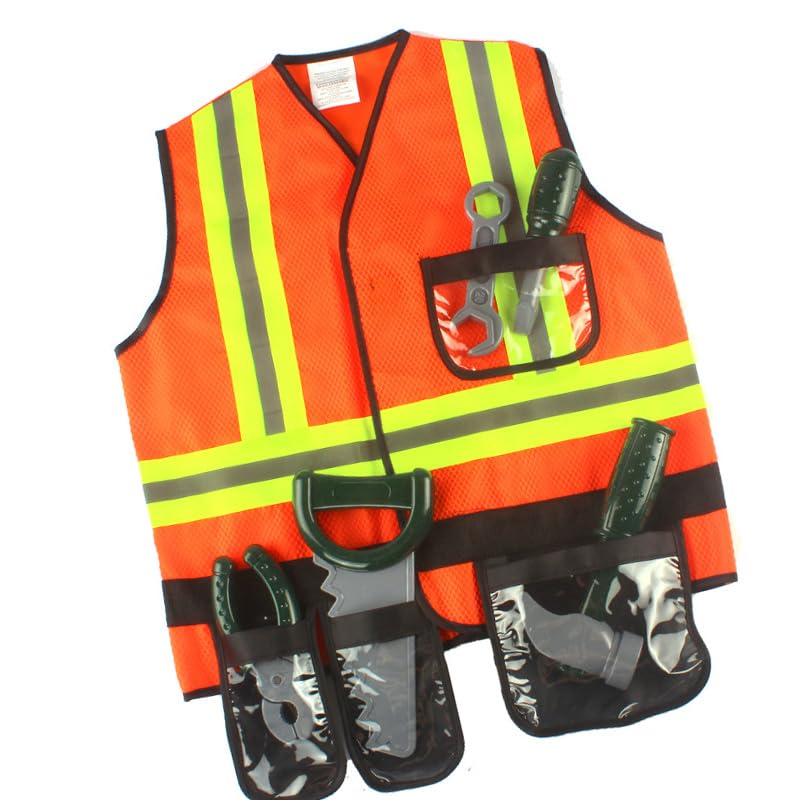 Conjunto De Disfraz De Juego De Rol De Construcción Para Niños Con Herramientas Realistas Traje De Tela ABS Para Edades De Juego De Simulación + Traje De Juego De Rol De Construcción Para Niños