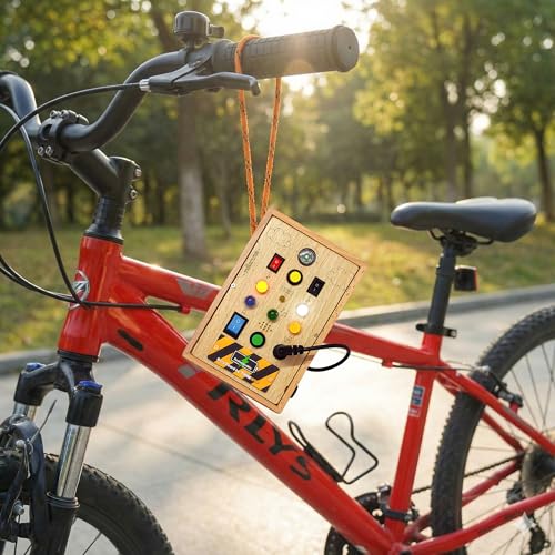 Image of Interactive Plug-in (Rechargeable), Montessori Busy Board for Toddlers 1-5 Years, Sensory Board with Lights & Switches, Fine Motor Skills Activity Board, Screen-Free Travel Toy, BIS Certified