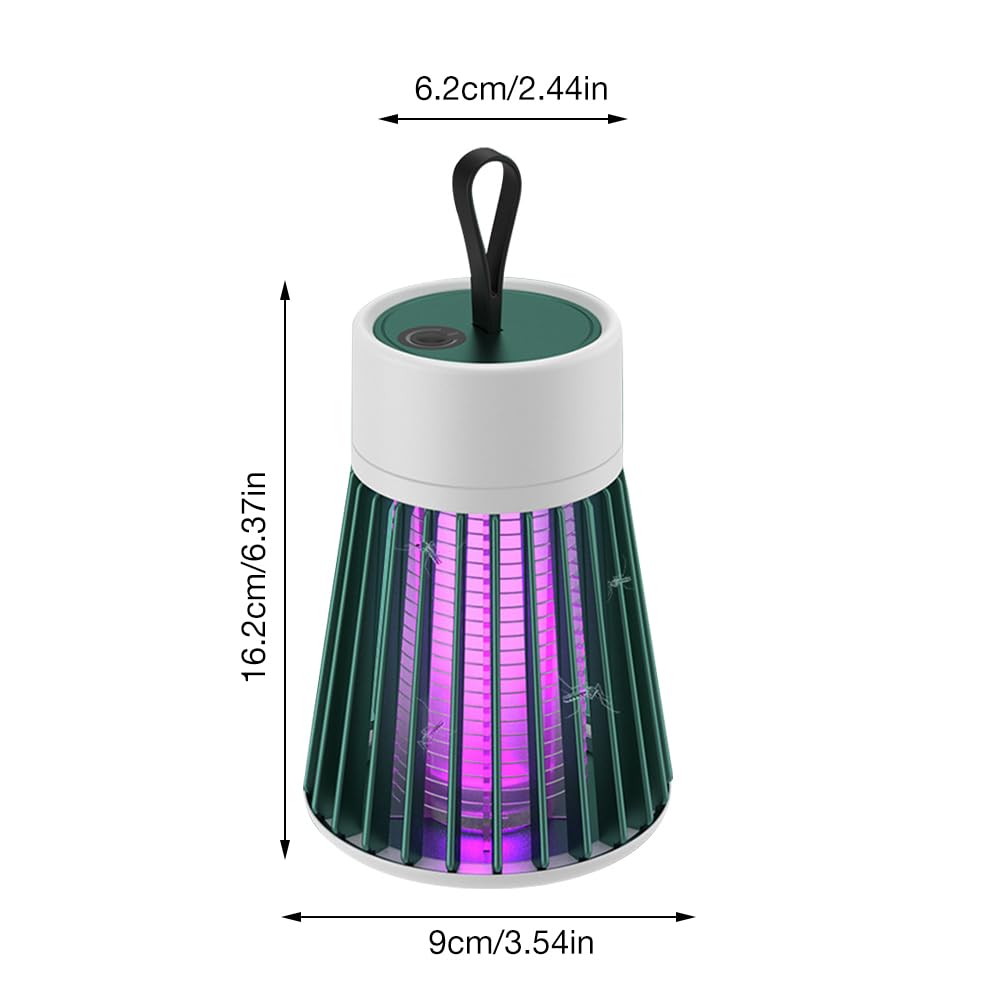 Lampe Anti Moustique, 2 Pcs Lampe Anti Moustique Rechargeable, UV Electrique Moustiques, Appareil Anti Moustique Solaire & Rechargeable par USB, pour Camping Intérieur Extérieur (Grün + Weiß)