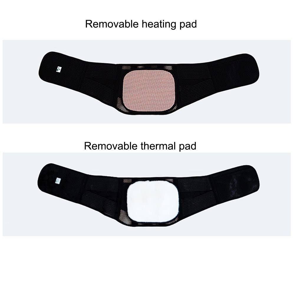 Cinturones de Soporte Lumbar, Soporte de Espalda Malla Aire for Hombres y Mujeres, Alivio del Dolor Baja con 3 estancias Almohadilla térmica, Ajustable(XL/X-Large)