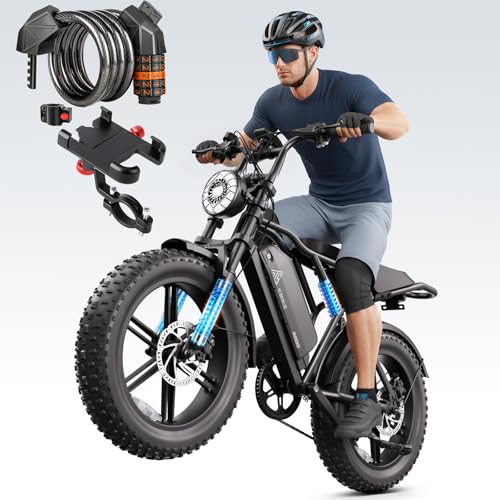 Image of TST Electric Bike for Adults, 1500W Peak Motor, 28 MPH, 20 inch x 4.0 inch Fat Tire E-Bike, 48V 15Ah Removable Battery, Dual Hydraulic Disc Brakes, Dual Suspension, LCD & APP Control, Ebike with Holder