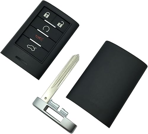 Miniatura 5 de Funda de repuesto para llavero Cadillac CTS 2008-2015STS 2008-2011 sin llave remota de entrada remota con hoja sin cortar (5 botones estilo A)