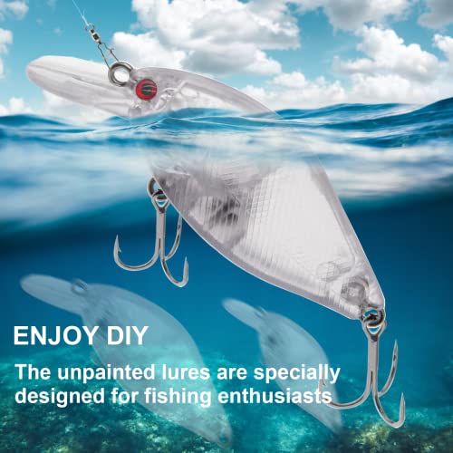 Ghanneey 20Pcs Fishing Lure Blanks Unpainted Fishing Crankbait Blanks Kit For Saltwater And Freshwater Walleye Trout Bass Fishing Topwater Lures/7G #TOP5