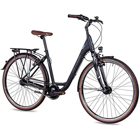 Airtracks Damen City Fahrrad 28 Zoll Citybike LS CI.2820W Trekking Bike Cityrad Shimano Nexus 7 Gang Nabenschaltung Nabendynamo Schwarz Matt thumbnail