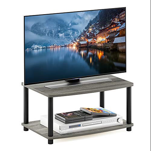 Furinno TURN-N-TUBE TV Riser Stand, 2-Tier Small Elevated No Tools TV Stand, TV Console for TV up to...