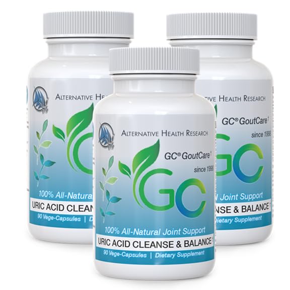 GC® GoutCare (3 Pack): Uric Acid Control | Uric Acid Prevention | Joint Health Supplement | Joint Relief | with Turmeric, Celery Seed Extract, Milk Thistle and More | 90 Capsules per Bottle | Non-GMO