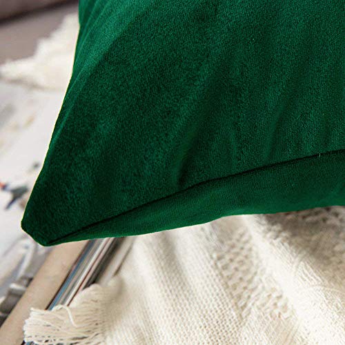 Image of Khooti Velvet Cushion Cover Pack of 1-24 inch x 24 inch / 61 x 61 cm - Army Green - Soft Pillow Covers Cushion Case for Sofa Bedroom Livingroom Chair Car, Cushion Cover