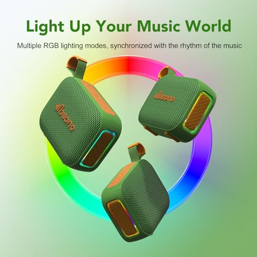 Image of Portable Bluetooth Speaker Line-in Support: IPX5 Waterproof, Dark Green
