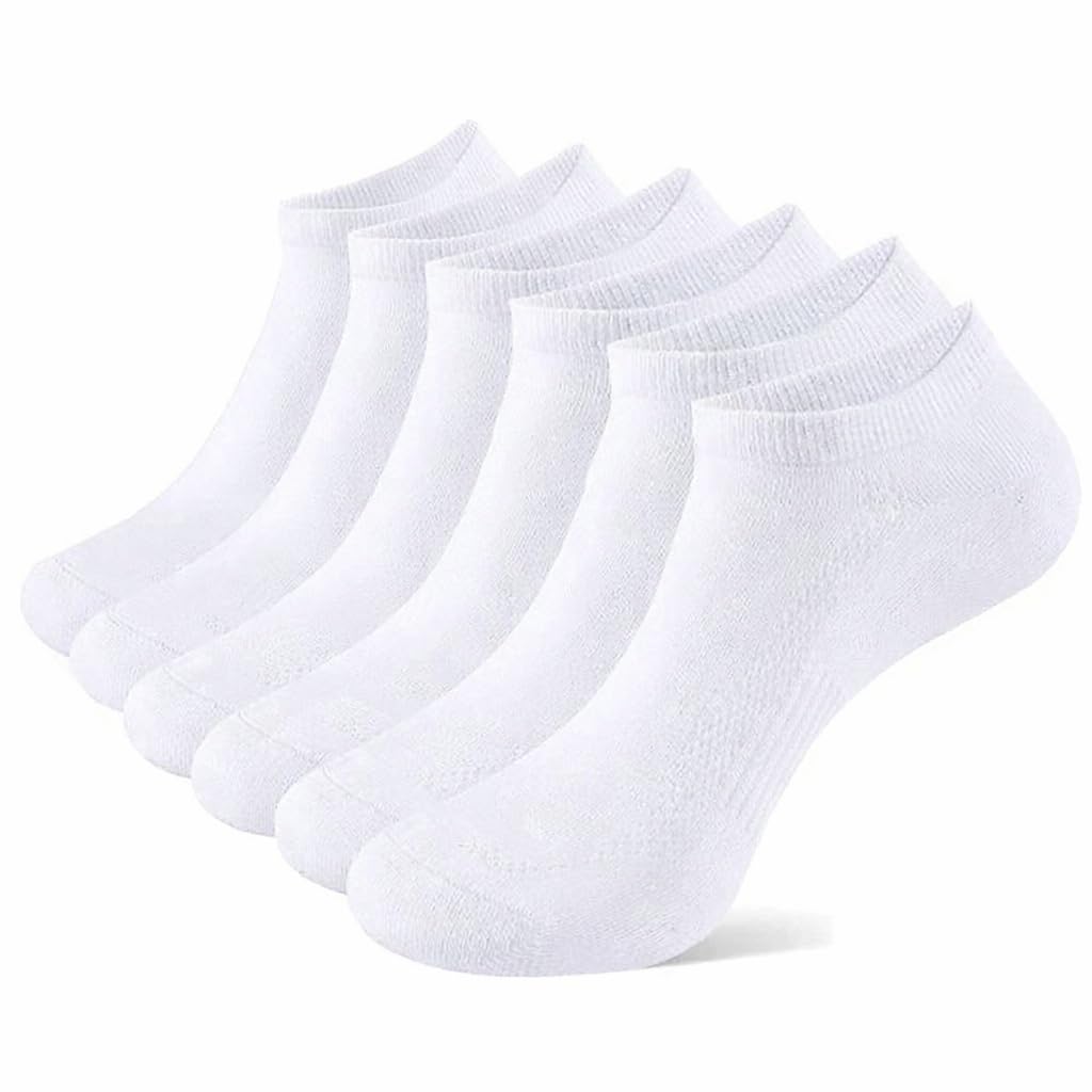 Onlybee Boys White 6 Pairs Of /Girls Kids Childrens Cotton Trainer Liner Ankle Socks Or Black (As8, Age, 4_Years, 6_Years, Regular, )