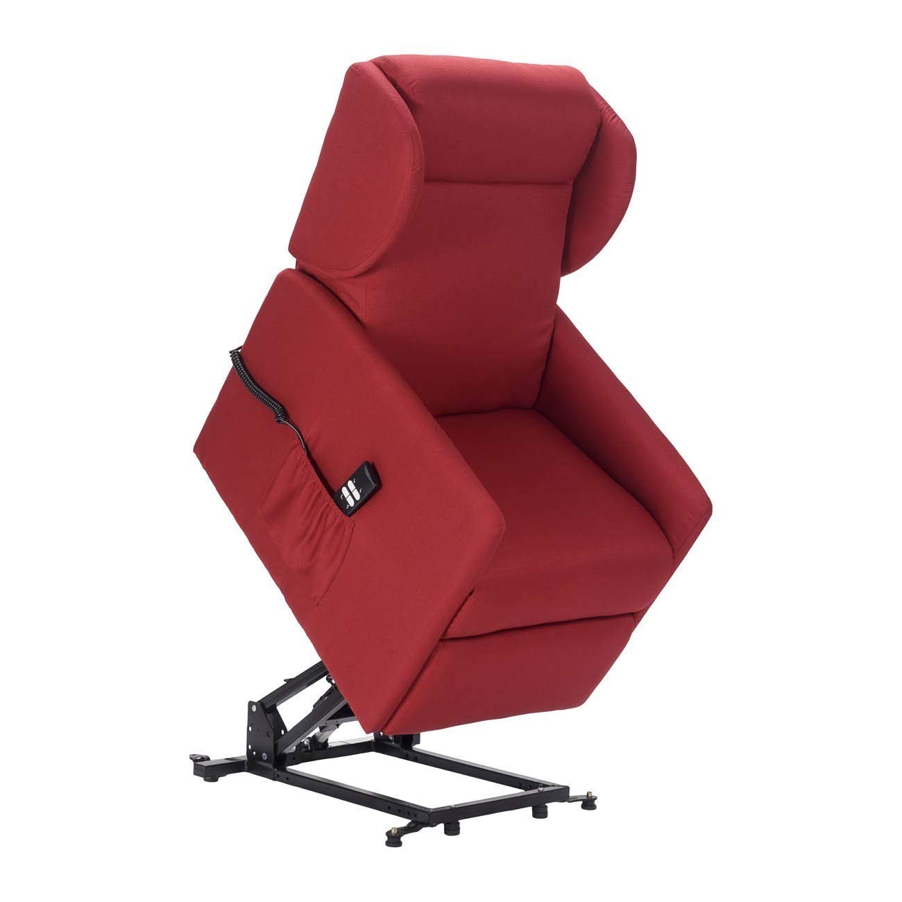 POLTRONE ITALIA Angela 2 Moteurs Fauteuil releveur Relax Dispositif Médical système de Roue Doux siège à Micro-Ressorts résistant aux Taches fauteuils inclinables Bleu Denim