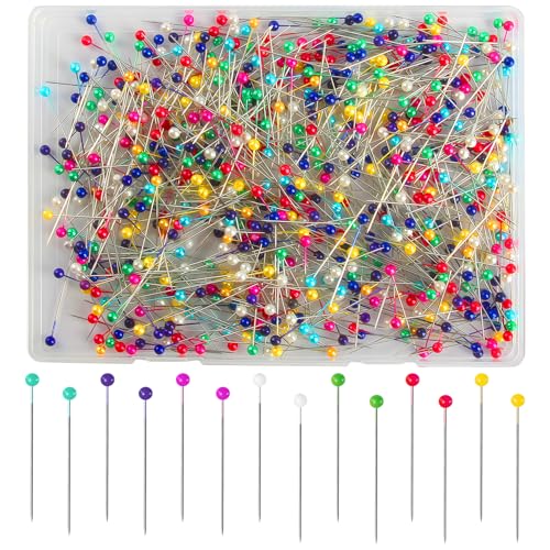 800 Pcs Sewing Pins for Fabric, Straight Pins with Colored