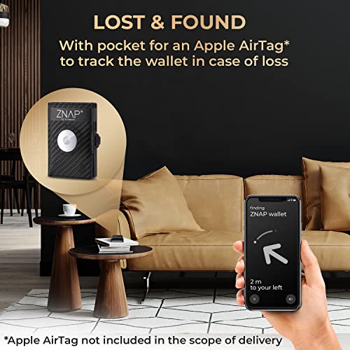 ZNAP AIR Minimalist Wallet for Apple AirTag Wallet Men & Woman | Premium Leather Wallet with AirTag Holder | Slim Wallet for Men with AirTag Holder | Wallet AirTag Holder3