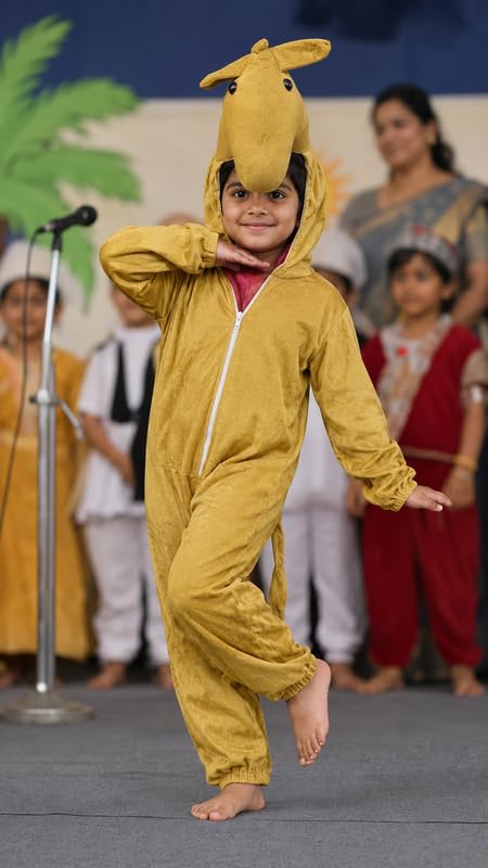Image of Animal Costume for Kids | Plush Fancy Dress Costume for Boys & Girls |School Fancy Dress, Annual Day, Jungle Theme, Role Play, Halloween & Birthday Party
