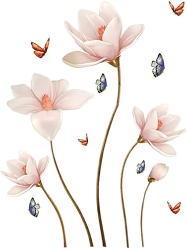 Gigicloud Calcomanías de pared de flores removibles 3D, calcomanías de pared de flores 3D removibles 3D, murales de arte de pared para niños, bebés,