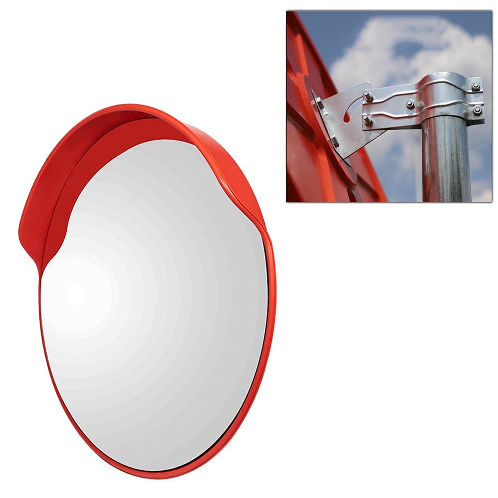 Specchio di Sicurezza Convesso Infrangibile con Staffa di Montaggio, Facile da Installare, per Strade, Magazzini, Garage e Negozi, 30cm,45cm,60cm,80cm (Size : 11.5inch-30cm)