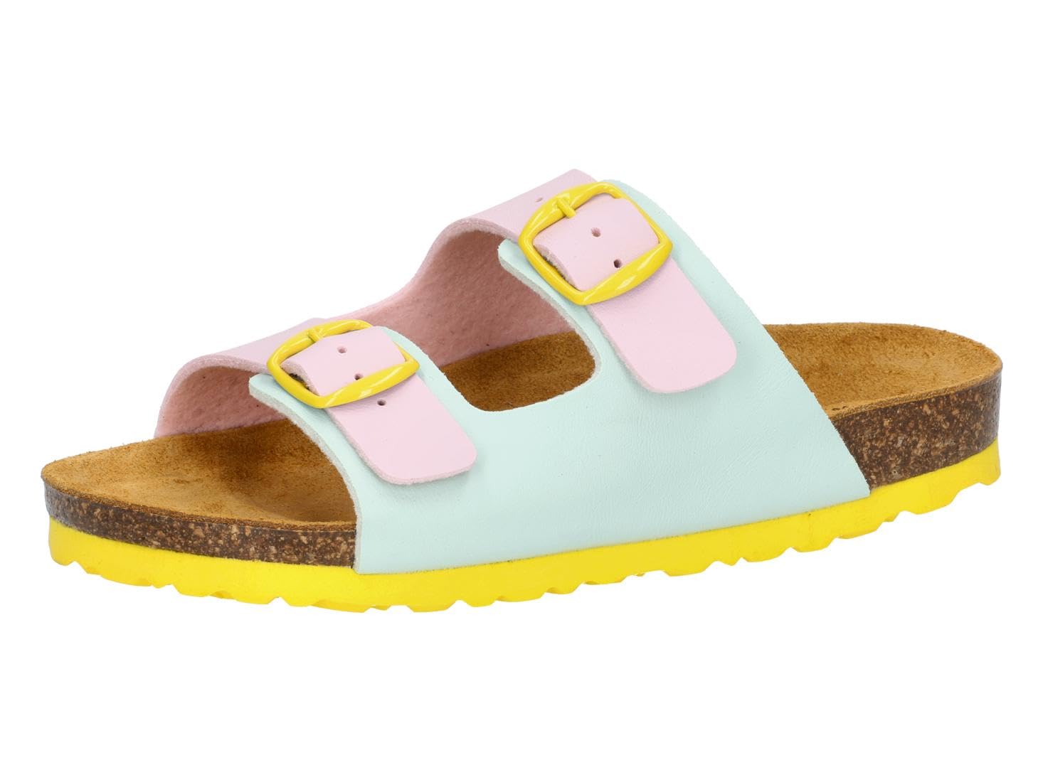 Lico Bioline Colored Kids Mules, Rose/Turquoise/Yellow, 41 EU