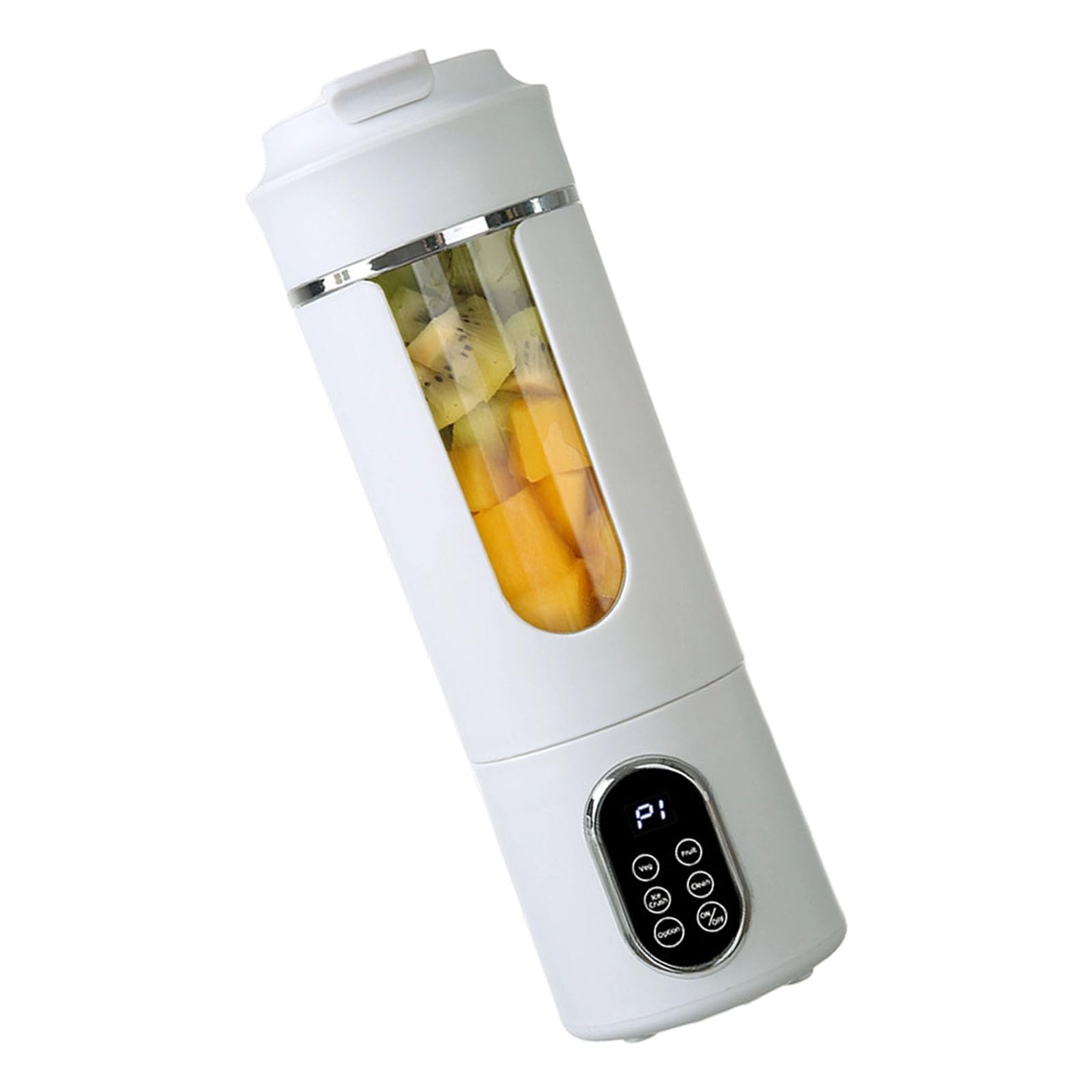 Uqezagpa White Compact Electric Mixer With Detachable Cups And Quiet Motor Ideal For Fruits Vegetables Processing Mixing Bottle