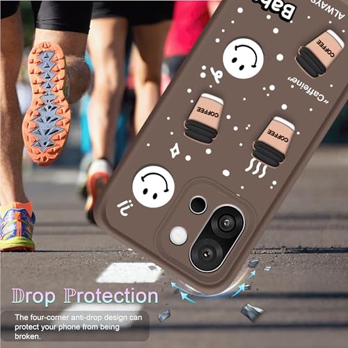 Image of amazon basics Back Case Cover Compatible for OnePlus 13s | Cute Fun Cartoon 3D Ball | Coffee Silicone Case | Camera Protection | Body Protection | Shock Proof | Color Brown