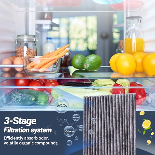 Image of 3 pack W10311524 Refrigerator Air Filter Replacement for W10311524, Whirlpool, AIR1, Kitchenaid, Maytag, and Jenn-Air, FreshFlow Air Filter, Reduce Odors with Activated Carbon Filters