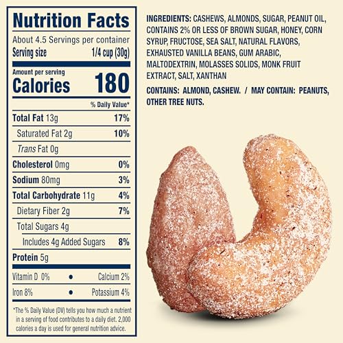 Image of PLANTERS Nut Duos Salted Caramel Almond & Vanilla Bean Cashew, 5 oz Bag (Pack of 2)