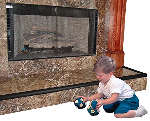 Image of KidKusion Hearth Cushion | Made in USA | Black | 8.33 Ft of Padding | Child Safety, Edge and Corner Guard, Babyproof Fireplace Bumper