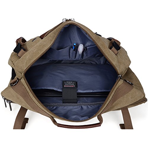 WITZMAN Canvas Backpack Travel Rucksack Backpack Vintage Duffel Bag Laptop Bag Casual Daypack (18.5 inch Light Green)