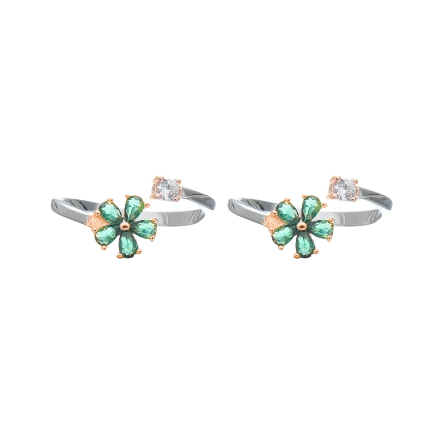 tassya Toe Rings for Women Flower Silver Adjustable Toe Rings-picture-53