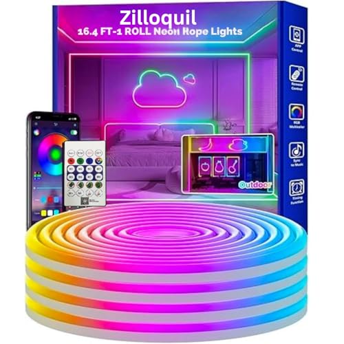 Image of LED Neon RGB Magic 5 Meter Smart Strip Light with Remote, App, USB Control Music Sync DIY Rope Light for Room, Gaming, Party, TV Background, Festival & Home Decoration (Neon Strip 5M)