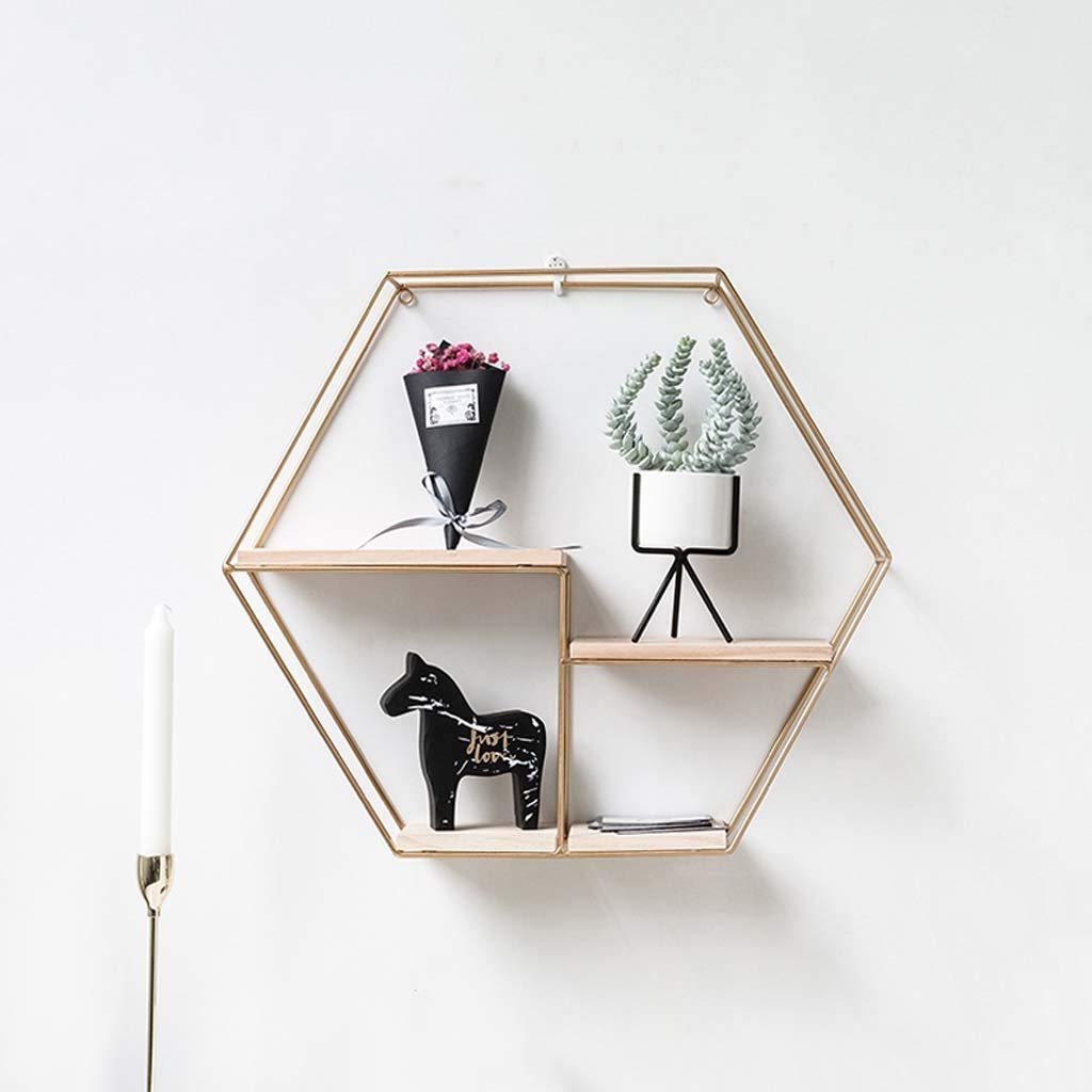 IvoQ Hexagon Wandplanken - Zwart - Set van 3 - Zwevende Wandplanken