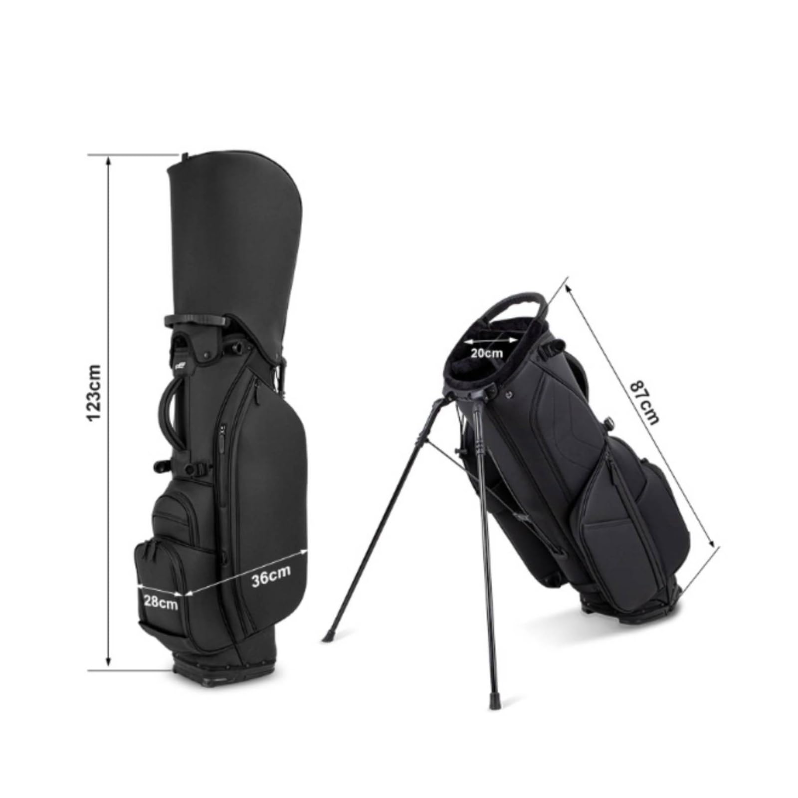 Freistehend Golftasche mit Standfüßen, Weiß