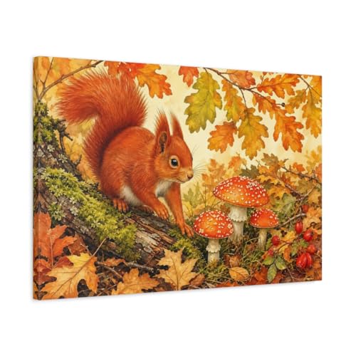 Toile écureuil roux pour réchauffer un mur blanc