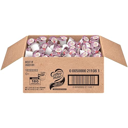 Nestle coffee-mate café Creamer, italiano, crema, 180 hilos, líquido cremoso Singles