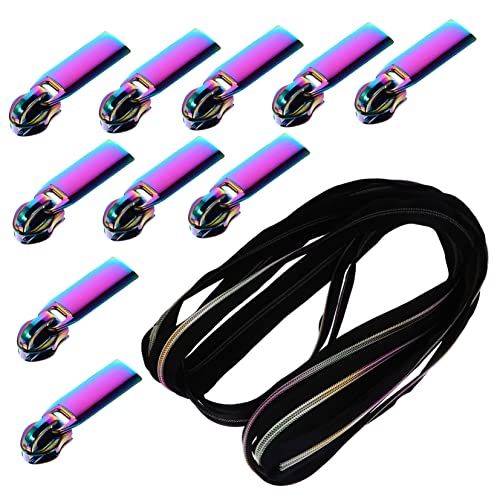 KALLORY 10-Piece Zipper Pull Set Zipper Helper Kit Two-Way Pulls for Clothing Bags
