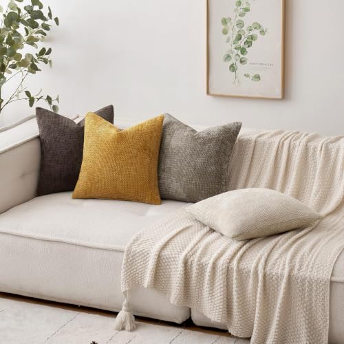 Image of MIULEE Decorative Gold Euro Sham Throw Pillow Covers 26x26 Inch 2 Pack