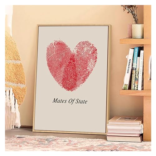 Toile coeur d'empreinte digitale symbole d'amour mural