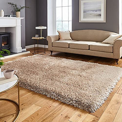 Image of Shag Ultra Soft Square Carpet Plain Fur Rugs Home and Office 6x6 Feet Sqaure Microfiber & Polyster Modern Interior Floor Mat Beige