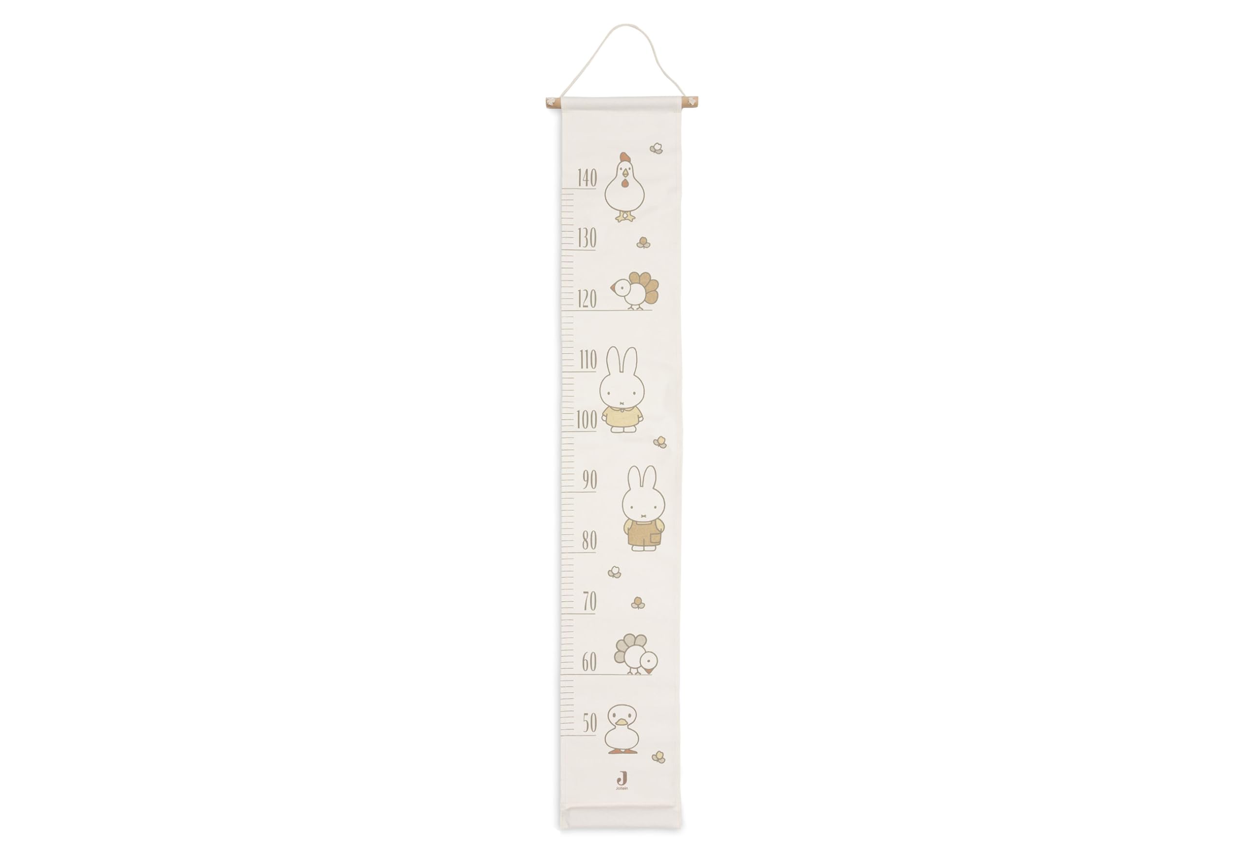 Jollein Toise murale enfant - Miffy Family Farm - toise en tissu pour chambre d’enfant - avec motifs Miffy à la ferme - à suspendre - déco chambre enfant - suivre la croissance et créer des souvenirs
