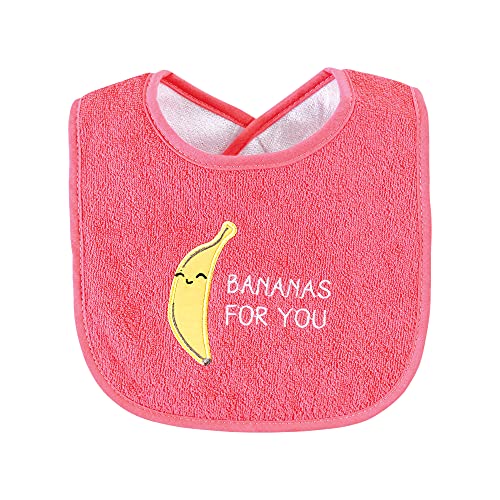 Image of Hudson Baby Unisex Baby Cotton Terry Drooler Bibs with Fiber Filling, Fruits, One Size