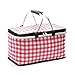Borsa da Picnic, 29L Cestino da Picnic Mantieniti Fresco Coibentato Grande capacità, Borsa Termica Portatile da Collassabile, per Campeggio, Barbecue, Famiglia, Auto e attività Allaperto,Rosso