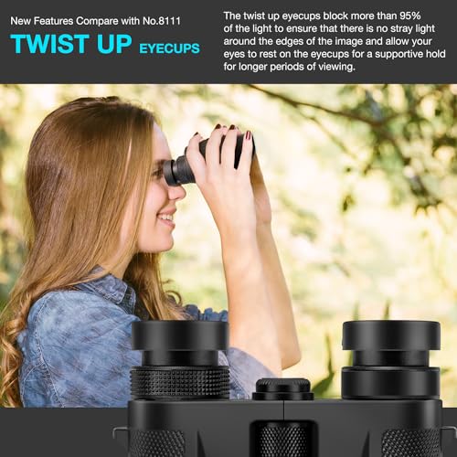 image for Hontry Binoculars for Adults and Kids, 10x25 Compact Binoculars for Bi
