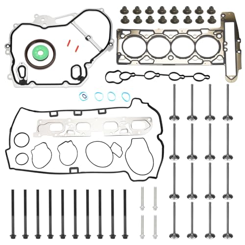 Image of Head Gasket Set with Head Bolts, Intake & Exhaust Valves for Chevy Equinox Orlando Malibu Impala Captiva, Buick Regal Lacrosse Verano, GMC Terrain 2.4L 2010-2017 Replaces IV323 EV314 HS26517PT ES72196