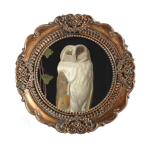 VINLIFE, Mini marco de fotos de 7,6 x 7,6 cm, pequeño marco vintage redondo para pared y mesa, diseño de flores en relieve