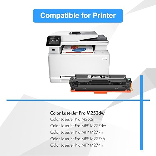 Miniatura 2 de TRUE IMAGE Cartucho de tóner de repuesto compatible para impresora HP 201A CF400A 201X CF400X Color Laserjet Pro MFP M277dw M252dw M252n M277c6 M277