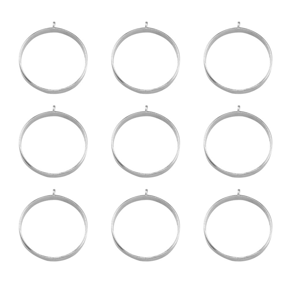 Cheriswelry 10pcs Open Back Bezel Pendants Geometric Round Circle Hollow Frames Trays Molds for DIY Resin Jewellery Crafts Making โ image 1