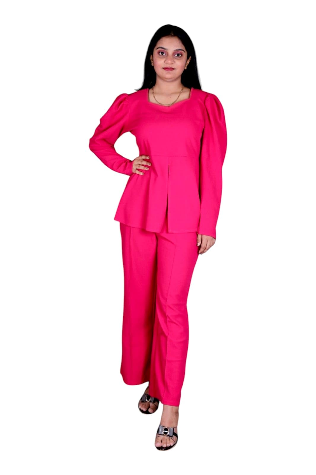 Women's Sleeveless Pink Blazer Jumpsuit-picture-19
