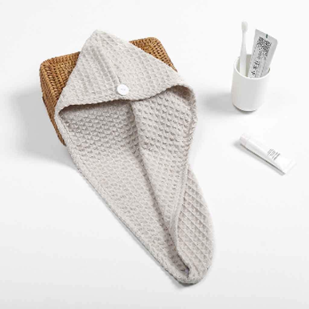 Nueva 1 pieza de tela de gofre blanca después de la ducha toalla de secado rápido sombrero turbante cabeza envoltura herramienta de baño (color: estilo 2) (blanco)